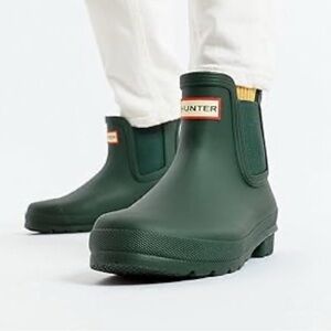 Hunter original Refined Chelsea Boots size US 6 green rain boots‎ NWOT